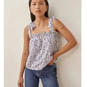 Reformation‎ Johanna Umber Tie Shoulder Top